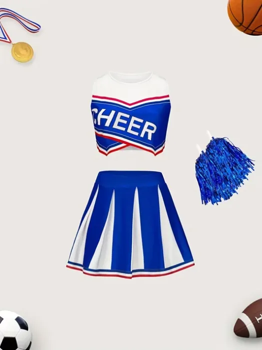 spring summer cheerleading sleeveless 2pcs set sporty - Temu Canada