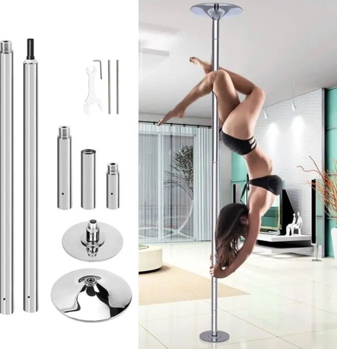 Portable Dance Pole 2.23M-2.75M Adjustable Spinning Static Pole