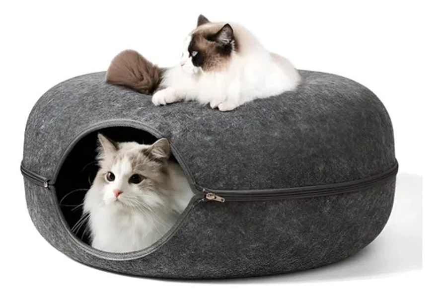 Cama Para Gato Cueva Túnel Tipo Dona Resistente