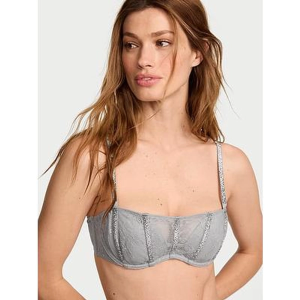 Very Sexy Rose Lace Gradient Shine Bandeau Bra, Grey, S - Women's Bras - Victoria's Secret