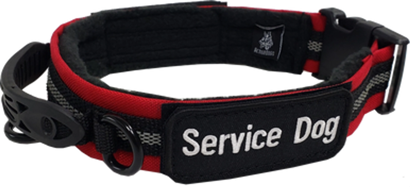 Service Dog Reflective Patch Collar w/ Handle