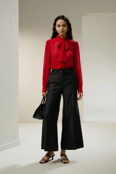 Chemise Jasmin En Soie Avec Nœud