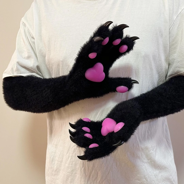 Long Arm Fursuit Kigurumi Paws: Slimming Claw Kigurumi With Fluorescence Pads