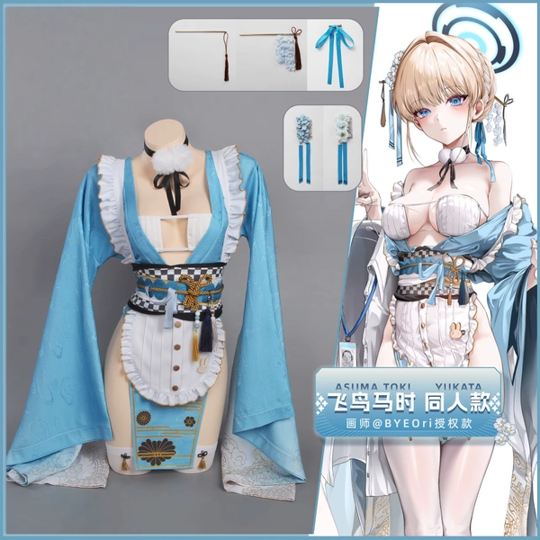 Asuma Toki Cosplay Costumes BYEOri Anime Role Play Costume Blue Archive Asuma Toki Yukata Costume - AliExpress 200000532