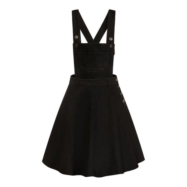 Hell Bunny Dakota Pinafore Dress (Black)