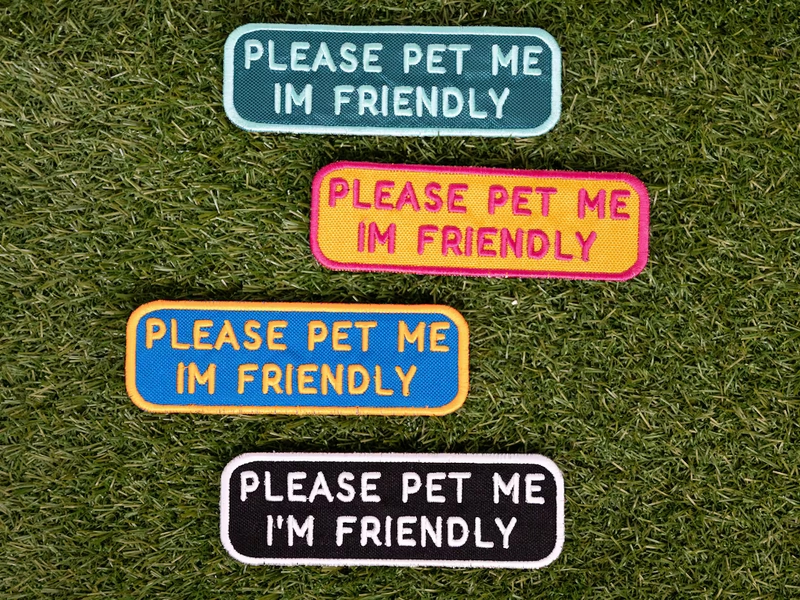 Embroidered Dog Patch | Please Pet Me, I'm Friendly | Please Pet Patch | Dog Harness Patch - Etsy Ukraine