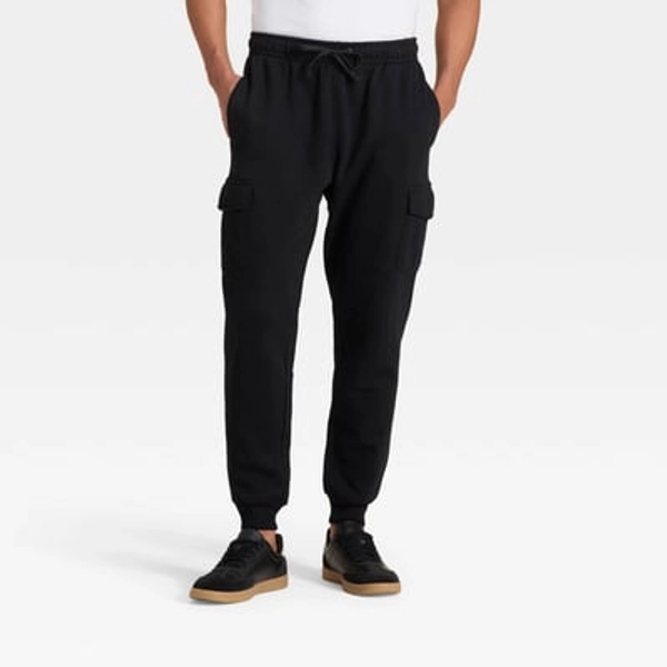 Men's Every Wear Cargo Fleece Jogger Pants - Goodfellow & Co™ Black XXL
