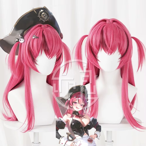 Nikke: Peluca de Cosplay del mástil de la diosa de la victoria, mástil de sirvienta romántica, pelo sintético de sandía liso de 60cm de largo, resistente al calor