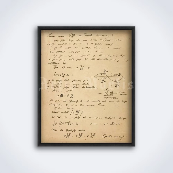 Erwin Schrödinger Manuscript Print: Quantum Physics Poster (Digital Download)