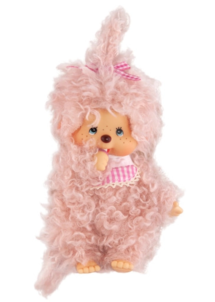 Fluffy Pink Beige Plush Toy from Monchhichi