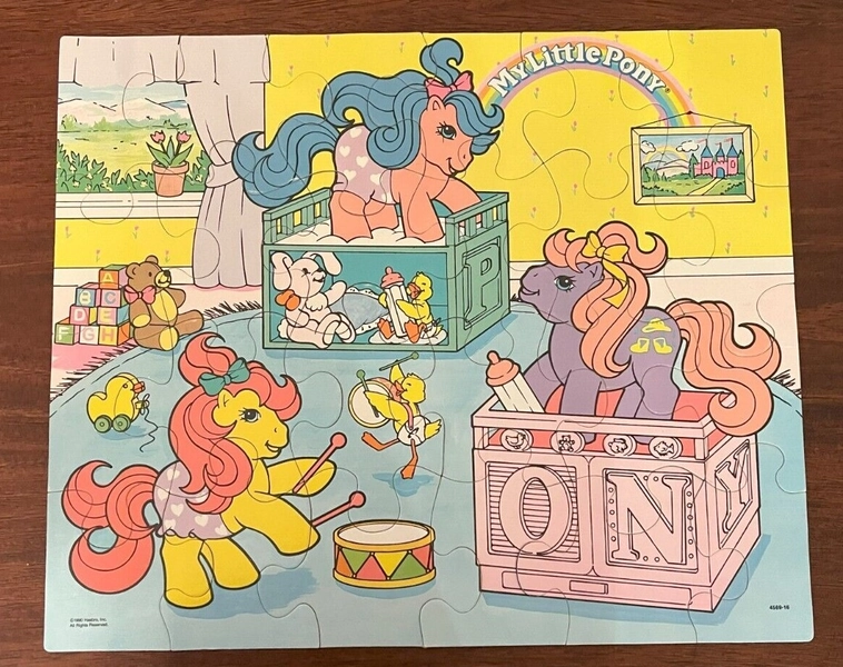 My Little Pony G1 Drink 'n Wet baby ponies Nursery 24 piece Puzzle MB Used