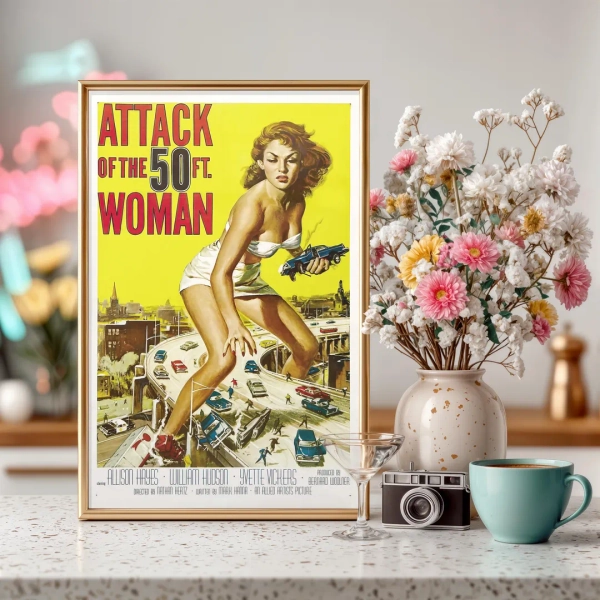 Attack of the 50 Foot Woman Retro Film Print, Sci-fi Art, B-movie - Etsy