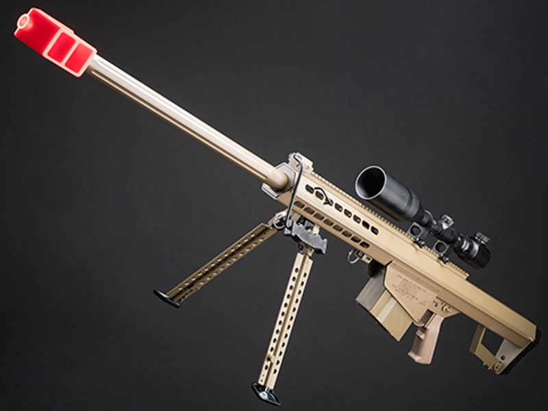 6mmProShop x Barrett M82A1 Long Range Airsoft AEG Sniper Rifle (Color: Desert / Full Size)