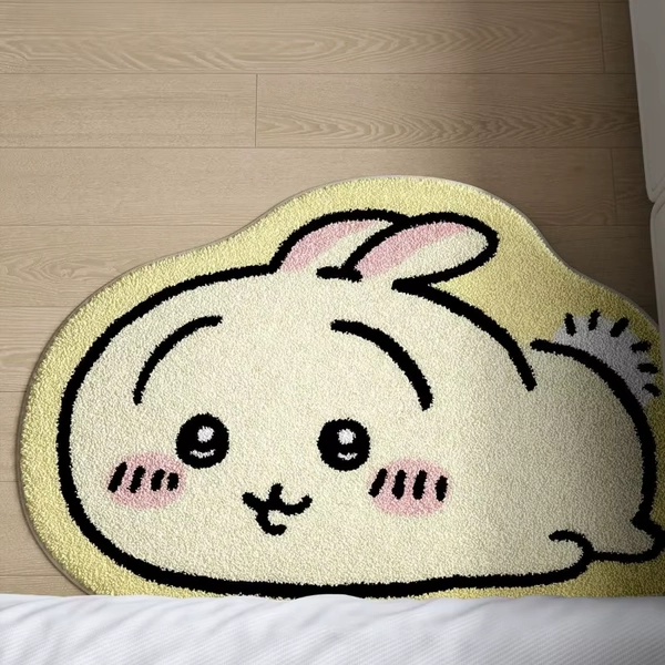 Tapete de Desenho Animado Chiikawa, Tapete de Pelúcia Hachiware Usagi, Tapete Antiderrapante para Banheiro, Almofada para Carro, Decoração Macia para Sala de Estar - AliExpress 26
