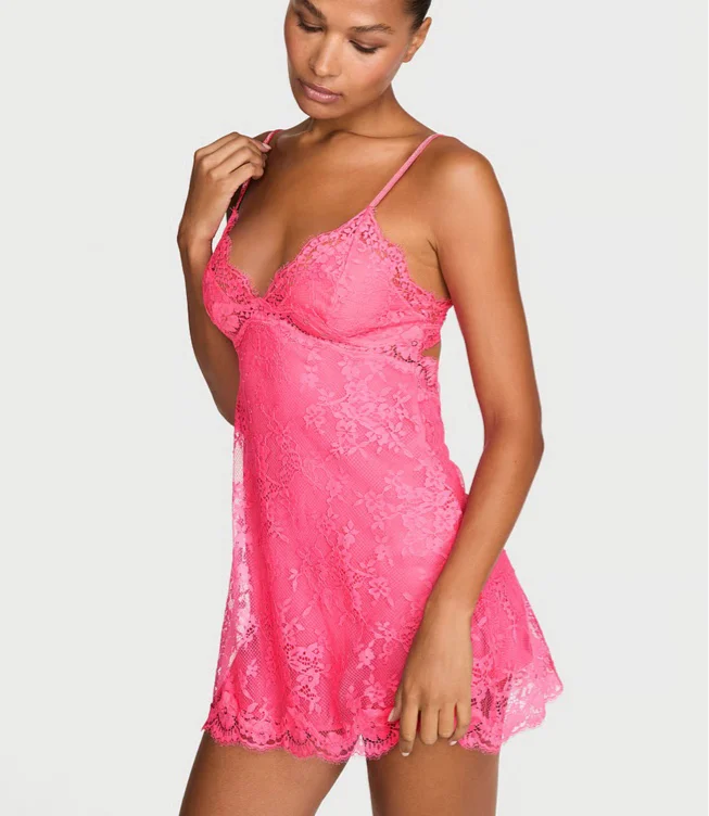Twinkle Strap Lace Mini Slip Dress