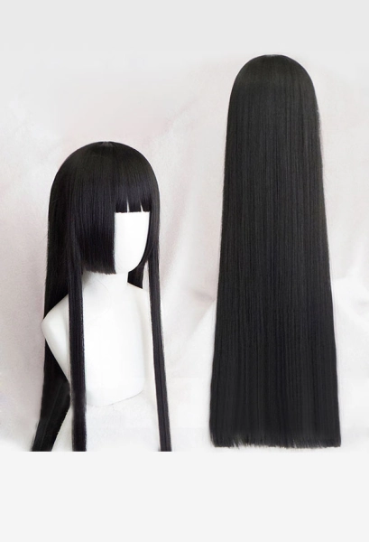 Kakegurui Compulsive Gambler Jabami Yumeko black Long Cosplay Wig