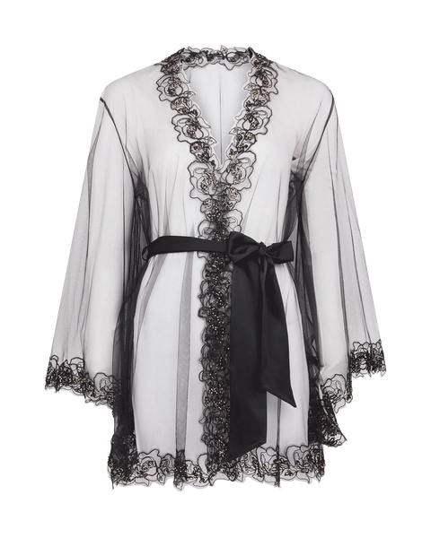 Lindie Short Gown in Black