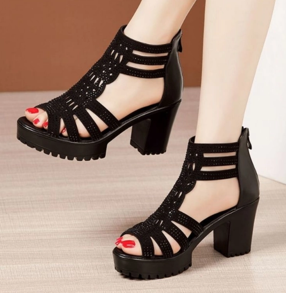 Fast delivery within 1-5 days Heels Women Sandals  Chunky Heel  Band Elegant Fashion Shoes Ladies Shoes Fashion Girl shoe