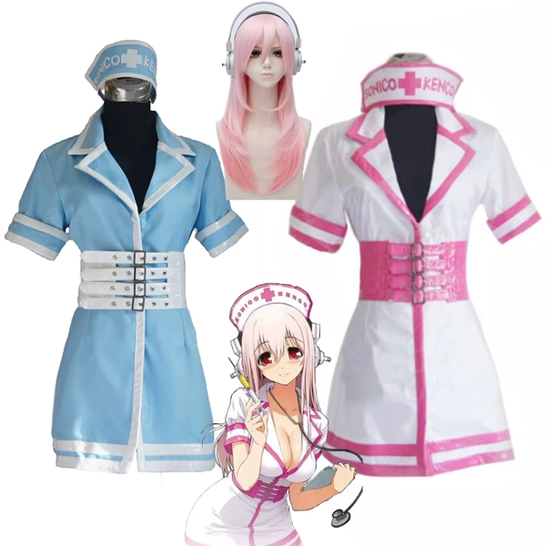 Super Sonico Pink Nurse cosplay (order a size small please ^^)