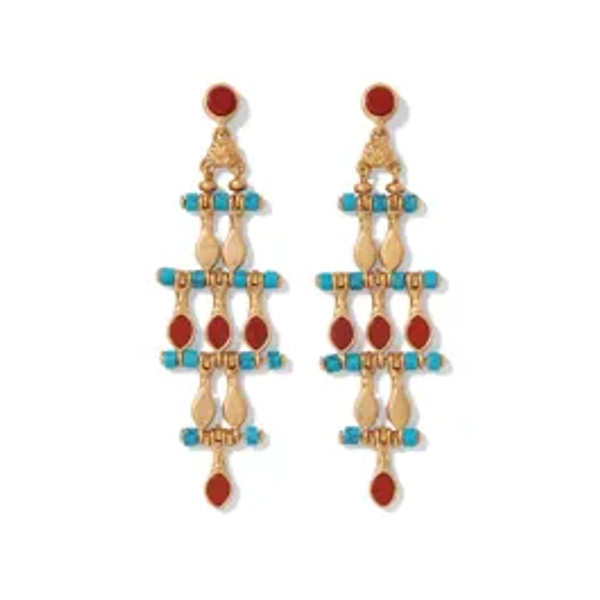Egyptian Nefer Amulet Chandelier Earrings