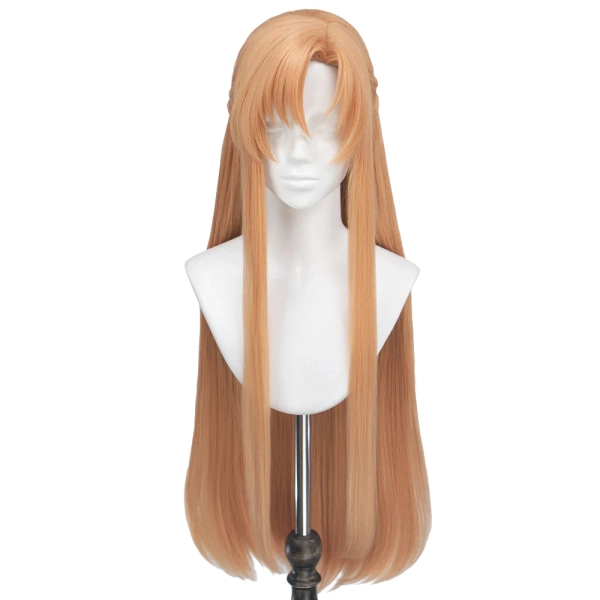 【Ready For Ship】DokiDoki Anime Sword Art Online Cosplay Yuuki Asuna Wig Long Straight Gold Brown Blue SAO - Brown Ver. Wig Only-Ready For Ship