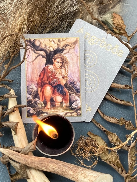 Angrboða Altar Prayer Card | Norse Goddess Art Trading Cards Jötunn - Etsy