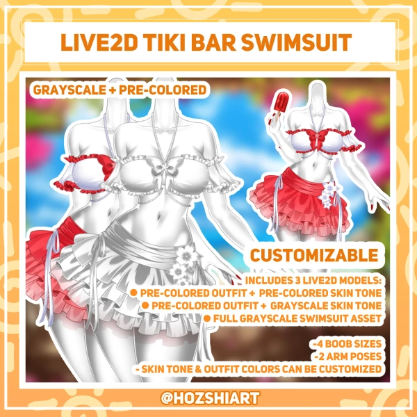 [Live2D] Tiki Bar Swimsuit by HozshiArt (@HozshiArt)