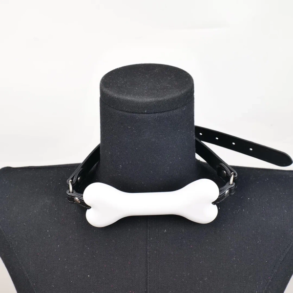 Vegan Leather Collar With Silicone Bone Front | Adjustable Black Neckband | Accessory Gift for Friends - Etsy Canada