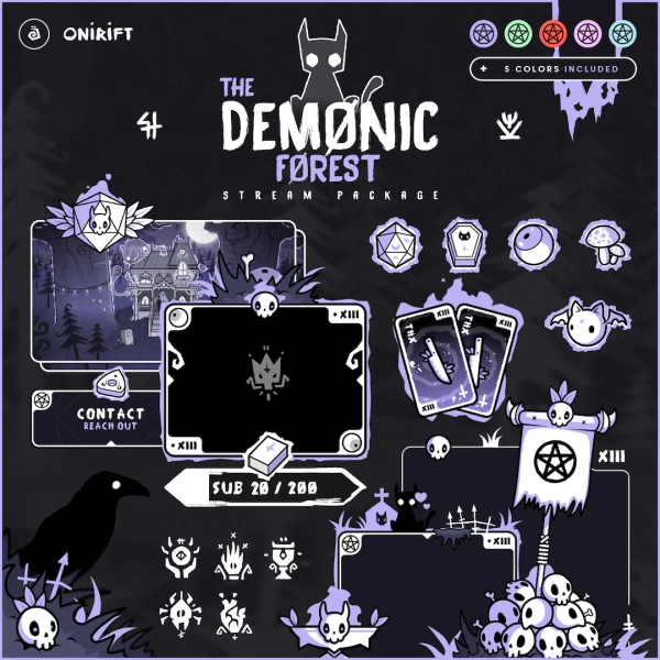 Demonic Forest - Purple Stream Pack for Twitch, Youtube, Kick. Gothic, Skull and Bones, Spooky Overlay, Dark Forest Pack, Occult & Devilish - Etsy