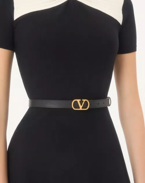 VLogo Signature Reversible Shiny Calfskin Belt - 20mm / 1.2 In.