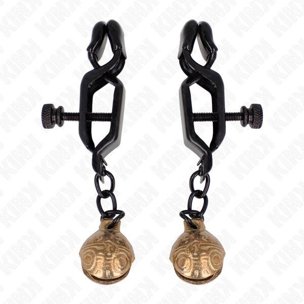 KINK - BELL JAW STYLE NIPPLE CLAMPS BLACK 7 CM