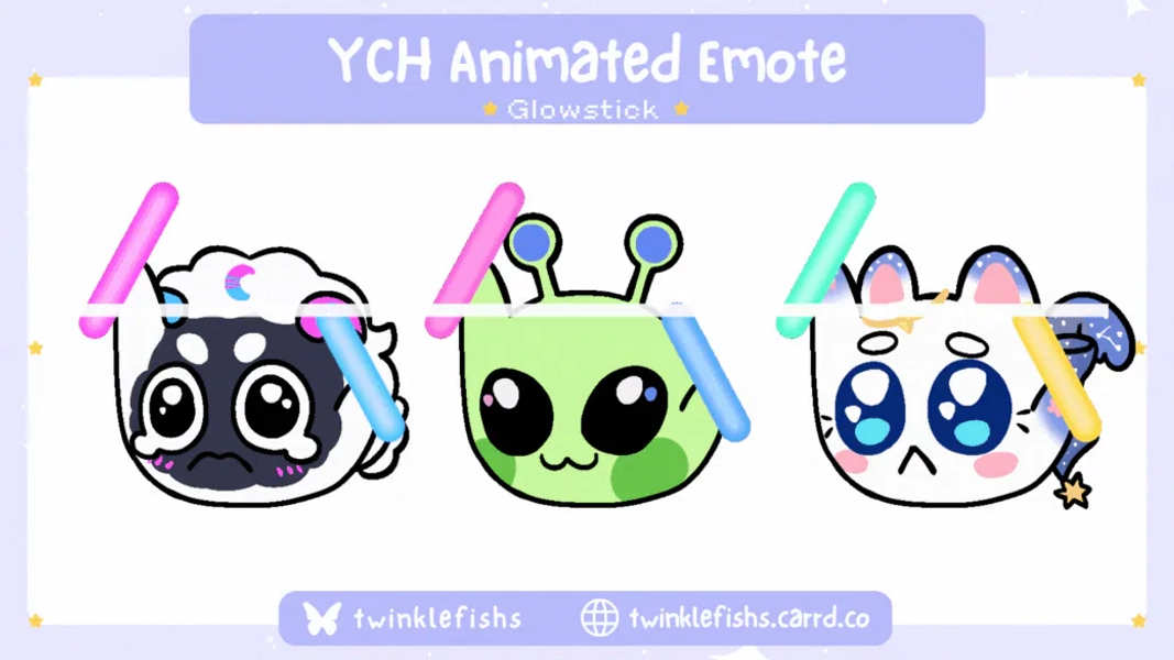 [Dermy art!] YCH Glowstick Mascot by TwinkleFishs (@twinklefishs)