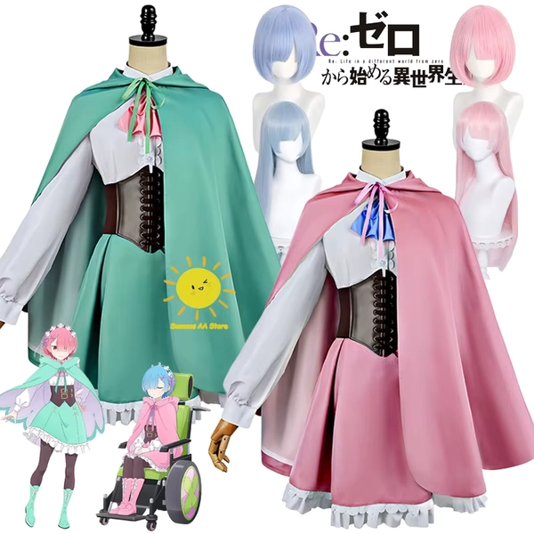 Anime Rem Ram Cosplay Re๏ผzero Cosplay Costumes Shirt Skirt Cloak Bow Tie Ram Rem Suits Wig Role Outfit Halloween Cos Adult Women - AliExpress 200000532