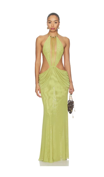 Darlyn Draped Backless Maxi Dress