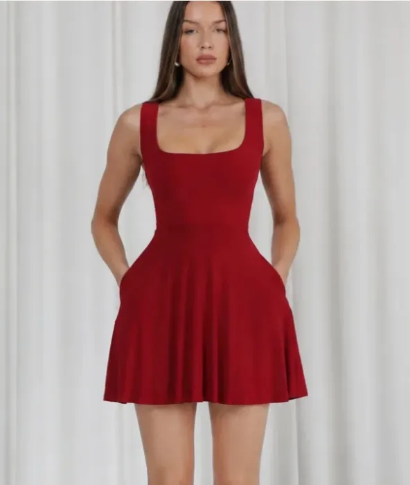Juni Mini Dress | M / Merlot Red