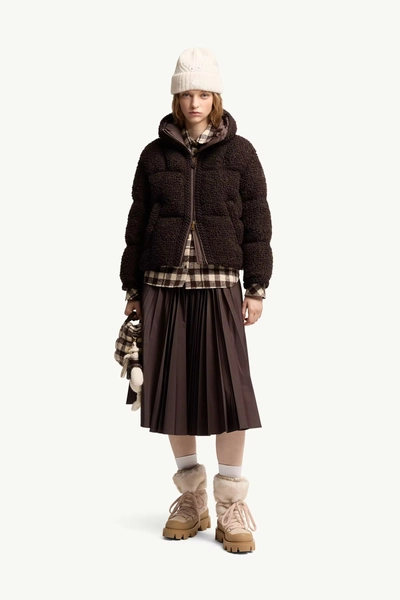Cristallin Hooded Wool Blend Short Down Jacket Size: 00