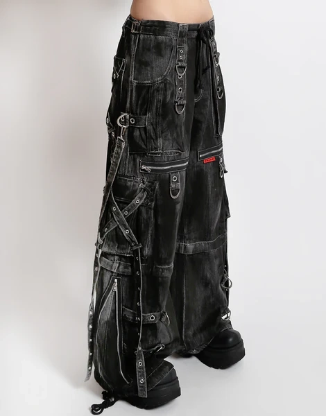 X-STRAP PANT BLACK INK WASH DENIM