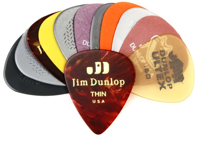 Guitar Pick Variety Pack - .58mm-.73mm, Assorted Colors, 12-pack