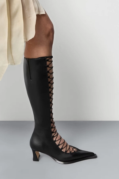 Melinda Boots - Black Leather