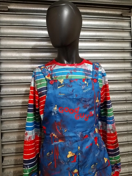Clobbered Chucky Hand Crafted Halloween Cosplay Costume Adult OOAK Good Guys Childs Play