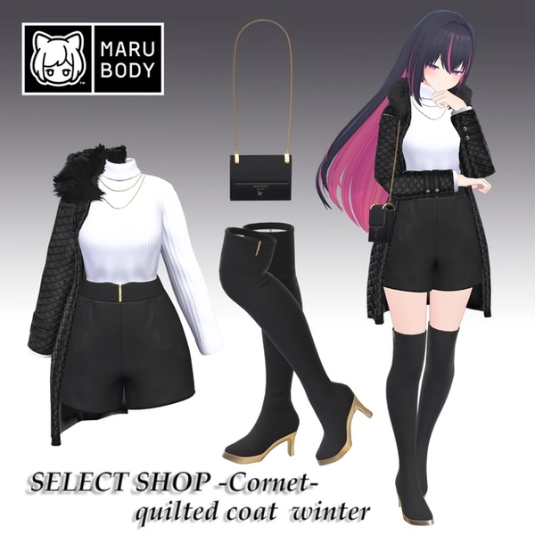 『 Fluffy -quilted coat winter- 』KDA-inspired Winter Outfit for 3D Model