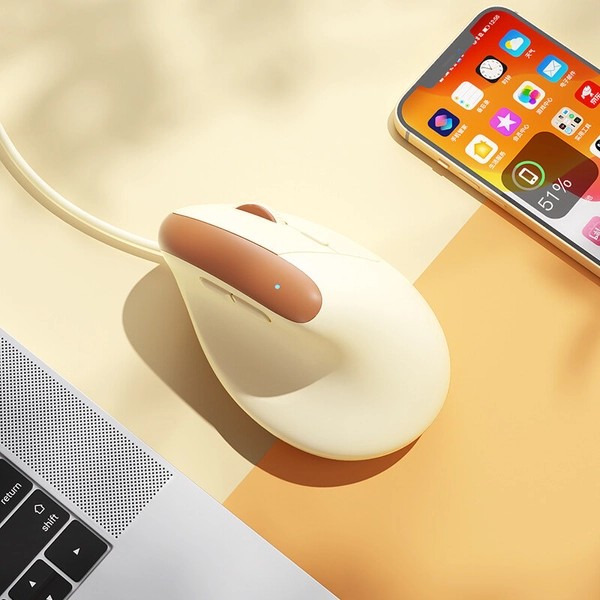 BOW Wired Ergonomic Mouse M190U PRO Quiet Button Vertical Mice 800 1200 2400 3200 adjustable 4-level DPI For Computer Laptop