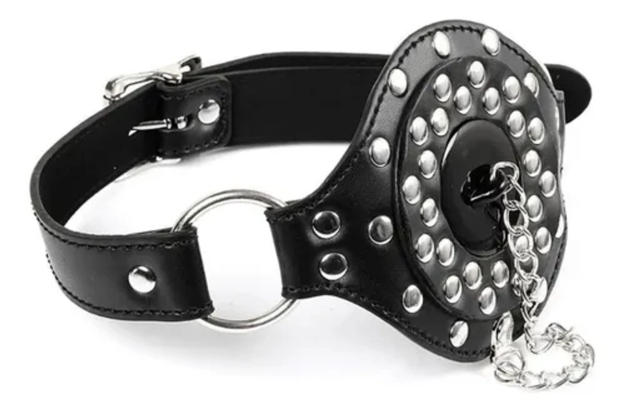 Mordaça Bdsm De Metal Com Couro