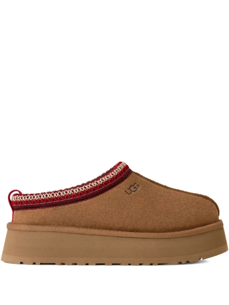 UGG: Tazz Platform-Sole Embroidered Slippers