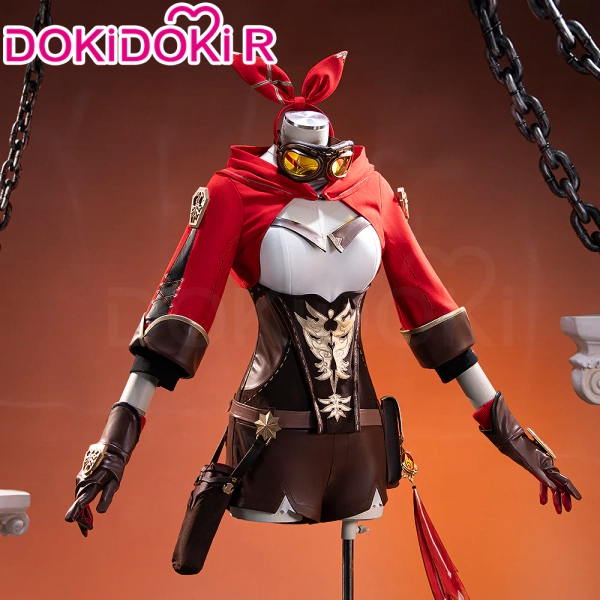 【Size S-2XL】DokiDoki-R Game Genshin Impact Cosplay Amber Costume - Costume Only-S-Order Processing Time Refer to Description Page