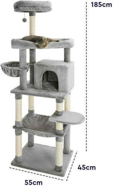 Animal Ονυχοδρόμιο Γατόδεντρο Γκρι 5 επιπέδων 55x45x185εκ. 143361654