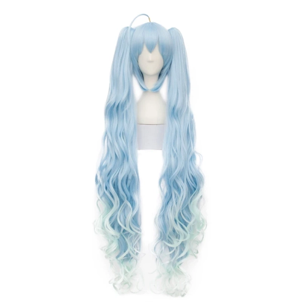 Privaty NIKKE wig wig long gradient blue hair with ponytails 