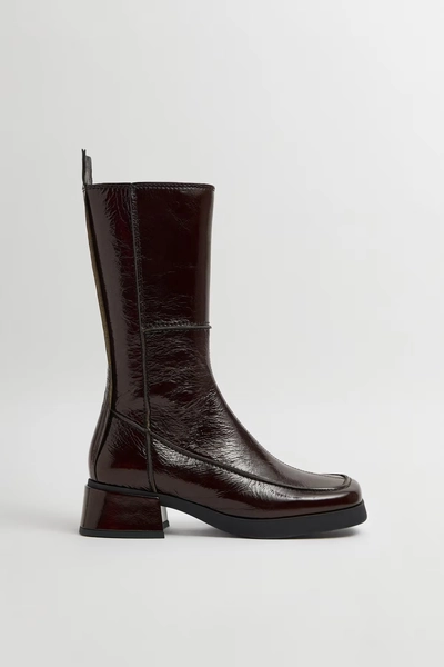 Alzira Boots - Brown Patent Leather