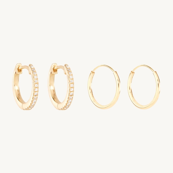 Never-Ending Diamond Hoops Set