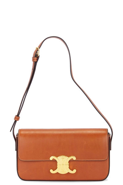 Celine Triomphe Shoulder Bag in Brown